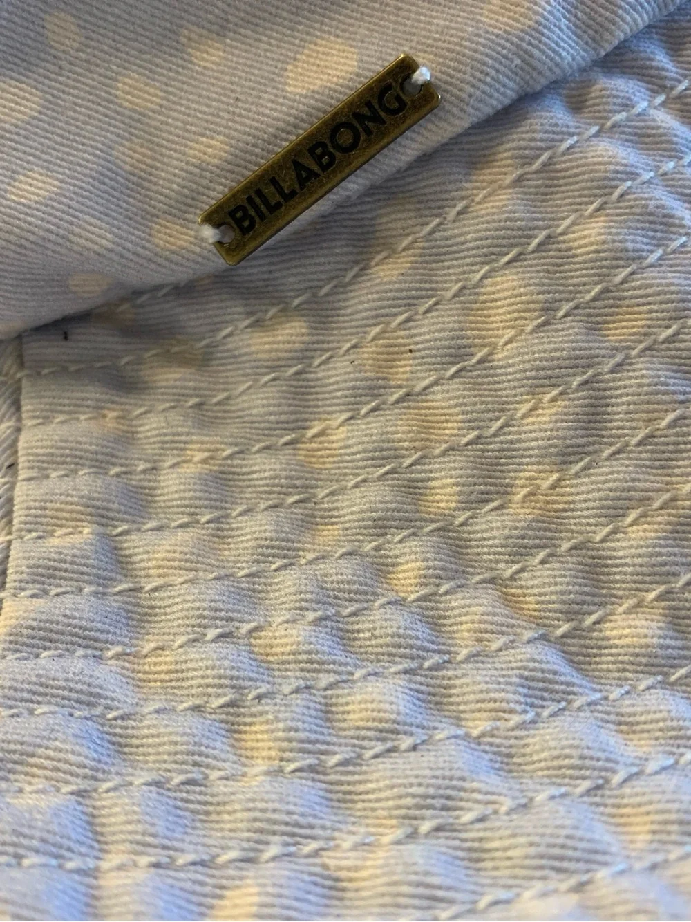 100% Cotton Billabong Lavender and White Polka Dot Bucket Hat